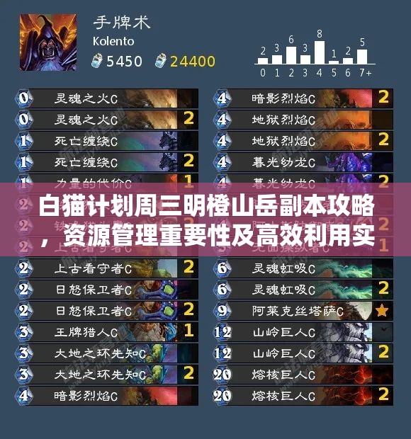 白猫计划周三明橙山岳副本攻略，资源管理重要性及高效利用实战策略