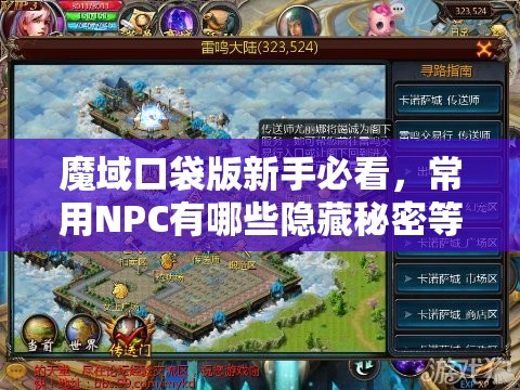 魔域口袋版新手必看，常用NPC有哪些隐藏秘密等你深度探索？