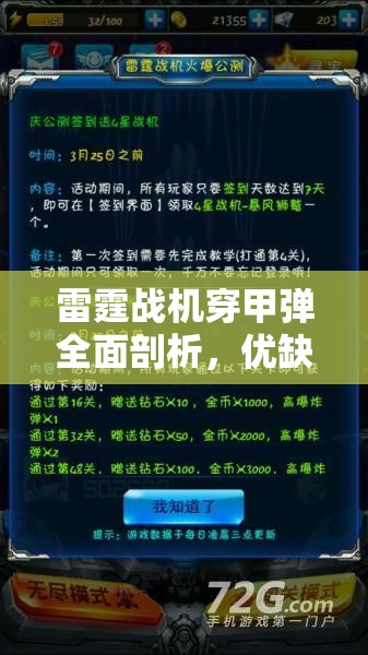 雷霆战机穿甲弹全面剖析，优缺点深度解读及在资源管理策略中的应用