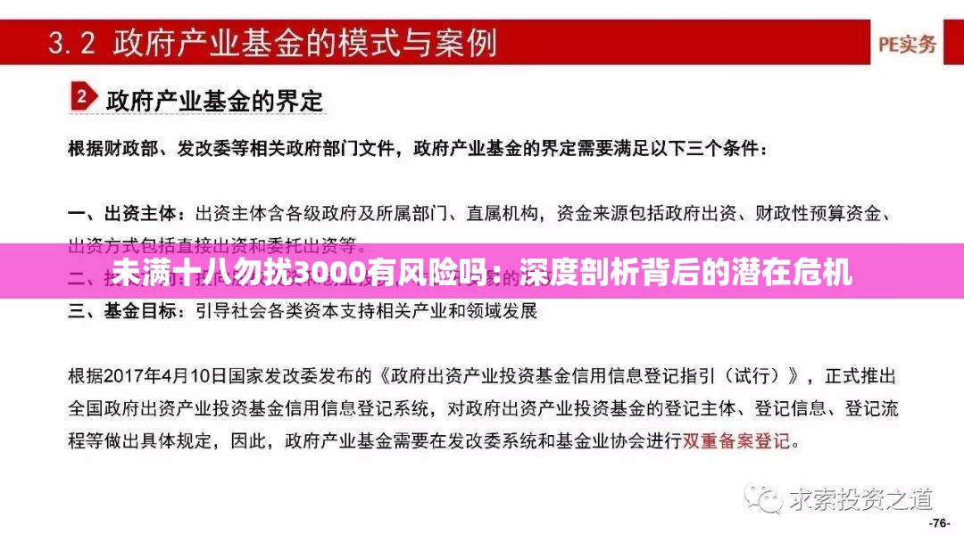 未满十八勿扰3000有风险吗：深度剖析背后的潜在危机