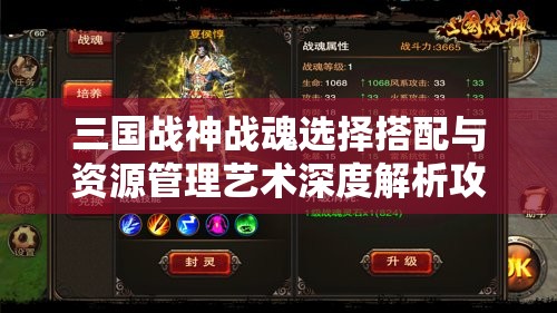 三国战神战魂选择搭配与资源管理艺术深度解析攻略