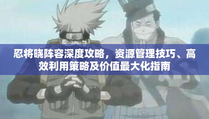 忍将晓阵容深度攻略，资源管理技巧、高效利用策略及价值最大化指南