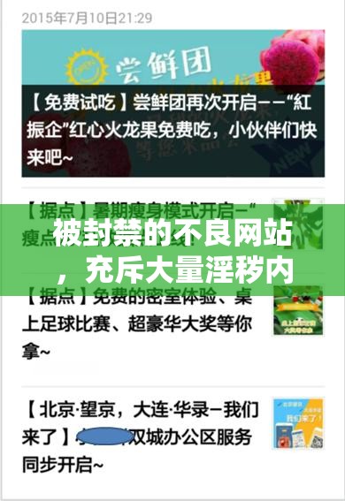 被封禁的不良网站，充斥大量淫秽内容，严重危害社会秩序