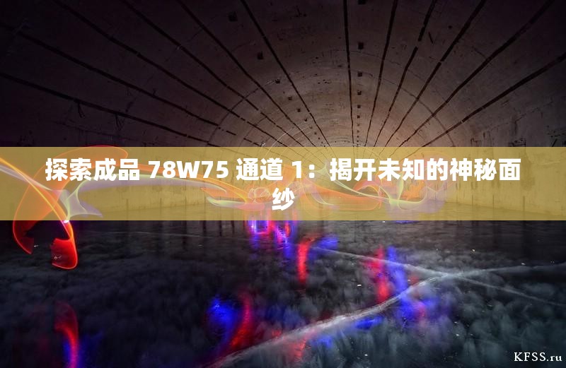 探索成品 78W75 通道 1：揭开未知的神秘面纱