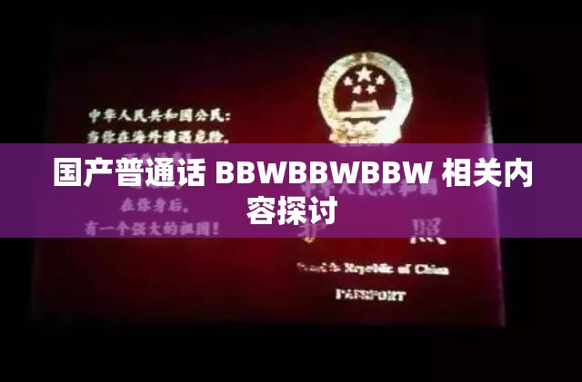 国产普通话 BBWBBWBBW 相关内容探讨