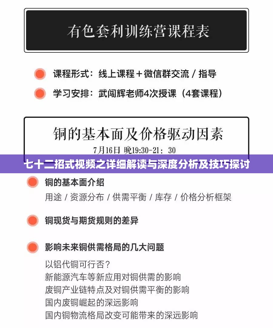 七十二招式视频之详细解读与深度分析及技巧探讨