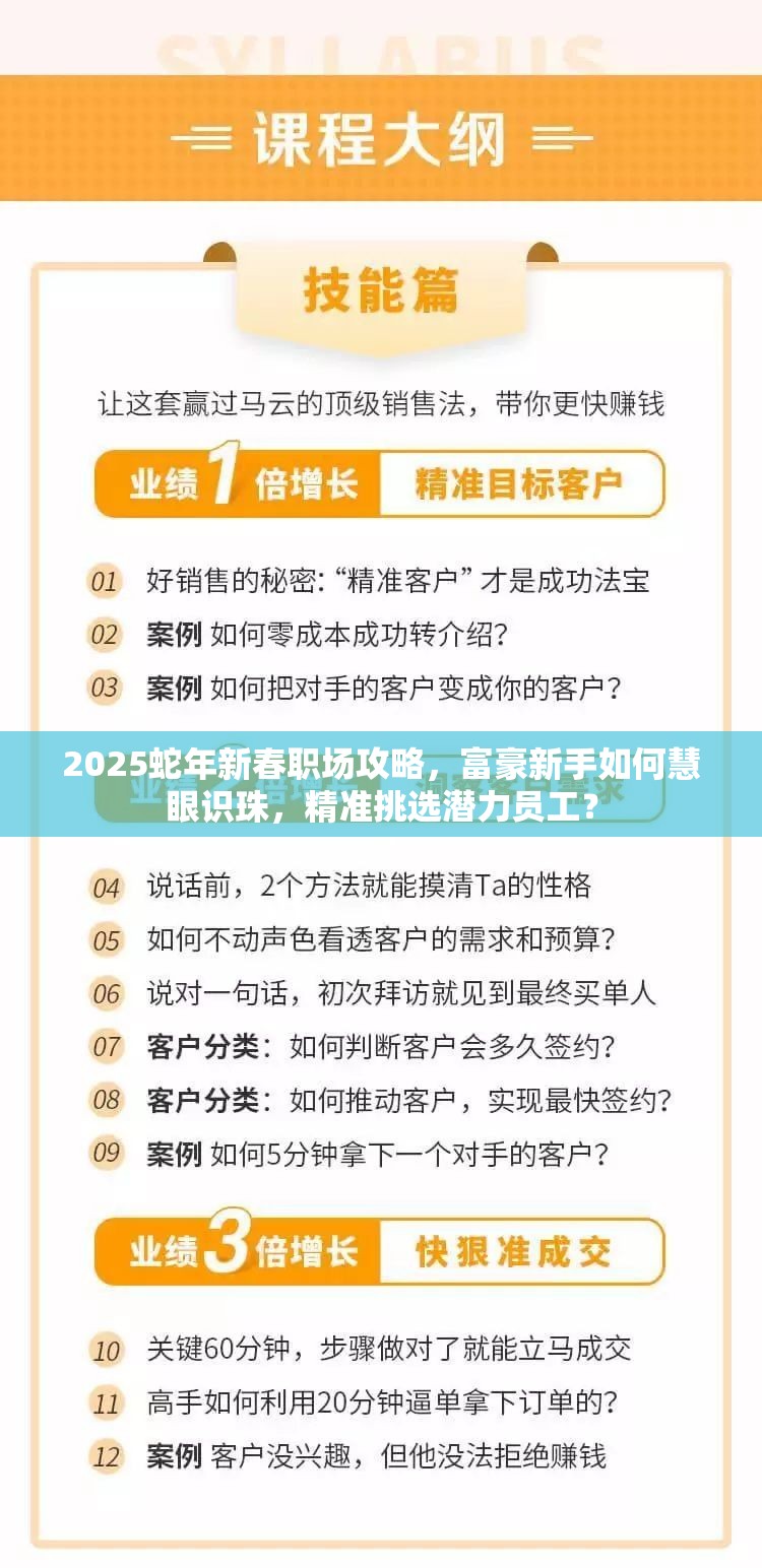 2025蛇年新春职场攻略，富豪新手如何慧眼识珠，精准挑选潜力员工？