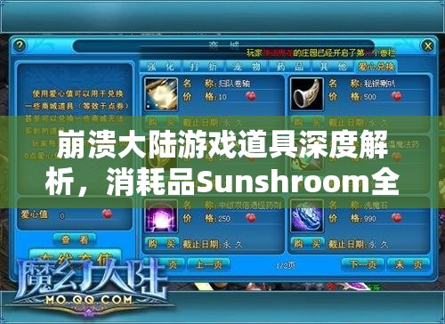 崩溃大陆游戏道具深度解析，消耗品Sunshroom全面详解