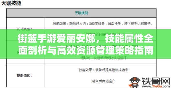 街篮手游爱丽安娜，技能属性全面剖析与高效资源管理策略指南