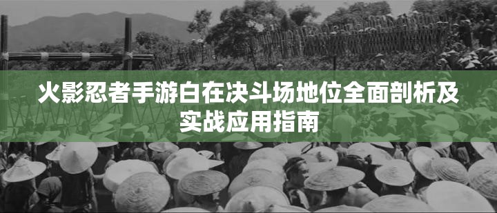 火影忍者手游白在决斗场地位全面剖析及实战应用指南