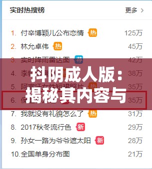 抖阴成人版：揭秘其内容与用户群体，为何成为当下热门话题？