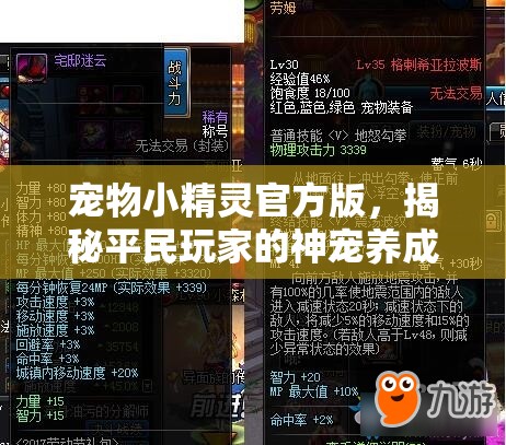 宠物小精灵官方版，揭秘平民玩家的神宠养成之路，智慧资源管理与实践策略