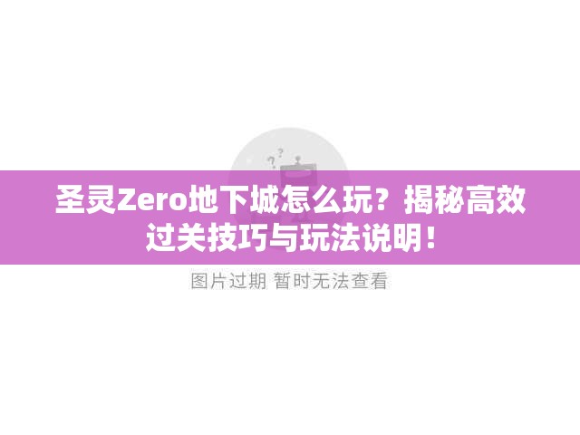 圣灵Zero地下城怎么玩？揭秘高效过关技巧与玩法说明！