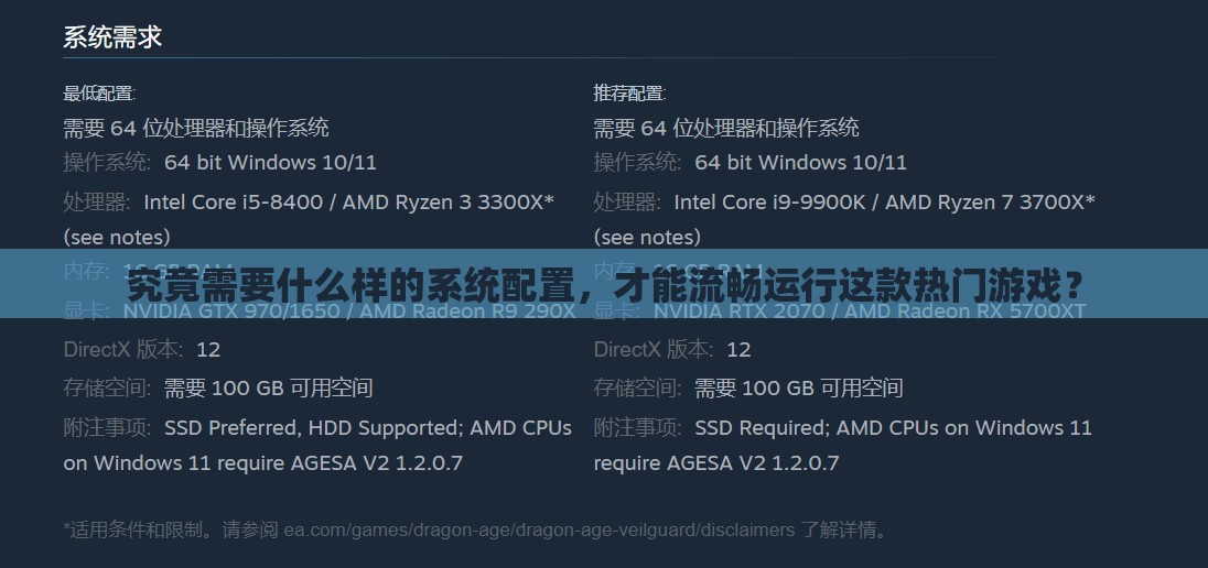 究竟需要什么样的系统配置，才能流畅运行这款热门游戏？